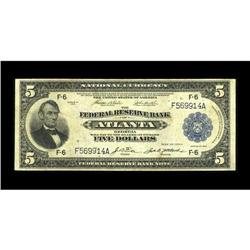 Fr. 790 $5 1918 Federal Reserve Bank Note Fine. Though 