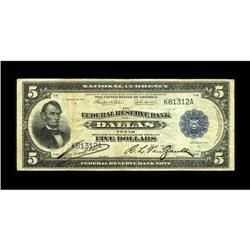 Fr. 805 $5 1915 Federal Reserve Bank Note Very Fine. Th 