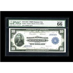 Fr. 817 $10 1915 Federal Reserve Bank Note PMG Gem Unci 