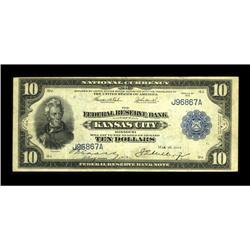Fr. 817 $10 1915 Federal Reserve Bank Note Very Fine. T 