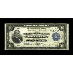 Fr. 825 $20 1918 Federal Reserve Bank Note Fine. Solid 