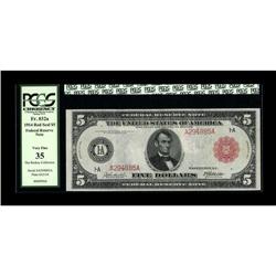 Fr. 832a $5 1914 Red Seal Federal Reserve Note PCGS Ver 