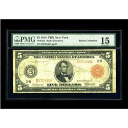 Fr. 833a $5 1914 Red Seal Federal Reserve Note PMG Fine 