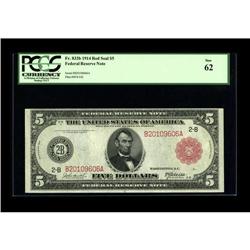 Fr. 833b $5 1914 Red Seal Federal Reserve Note PCGS New 