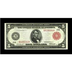 Fr. 833b $5 1914 Red Seal Federal Reserve Note Very Fin 