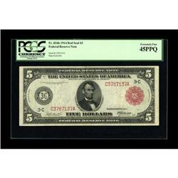 Fr. 834b $5 1914 Red Seal Federal Reserve Note PCGS Ext 