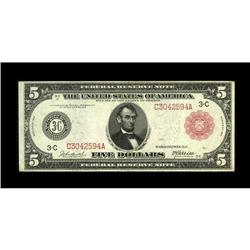 Fr. 834b $5 1914 Red Seal Federal Reserve Note Very Fin 