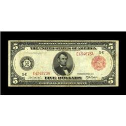 Fr. 836a $5 1914 Red Seal Federal Reserve Note Fine-Ver 