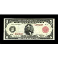 Fr. 839a $5 1914 Red Seal Federal Reserve Note Very Fin 