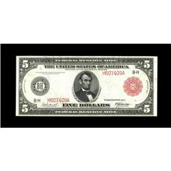 Fr. 839a $5 1914 Red Seal Federal Reserve Note Very Fin 