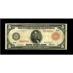Fr. 839a $5 1914 Red Seal Federal Reserve Note Very Goo 
