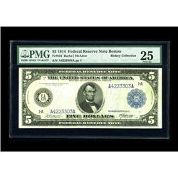 Fr. 844 $5 1914 Federal Reserve Note PCGS Very Fine 25. 
