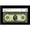Image 1 : Fr. 847a $5 1914 Federal Reserve Star Note CGA Fine 12. 