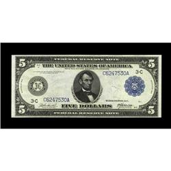 Fr. 852 $5 1914 Federal Reserve Note About New. This ex 