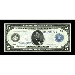Fr. 858 $5 1914 Federal Reserve Note Extremely Fine. Th 