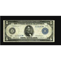 Fr. 862 $5 1914 Federal Reserve Star Note Fine. This to 