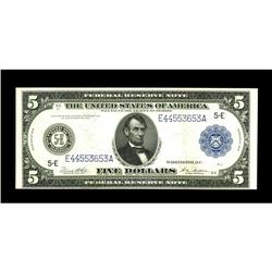 Fr. 863a $5 1914 Federal Reserve Note Choice About New. 