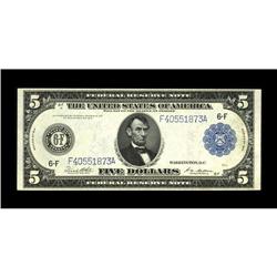 Fr. 867a $5 1914 Federal Reserve Note New. Less than 15 