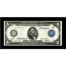Fr. 872 $5 1914 Federal Reserve Note Choice About New. 