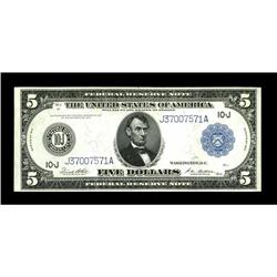 Fr. 883a $5 1914 Federal Reserve Note Choice New. This 