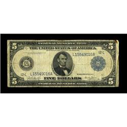 Fr. 889 $5 1914 Federal Reserve Note Fine. This recentl 