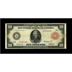 Fr. 892a $10 1914 Red Seal Federal Reserve Note Very Go 
