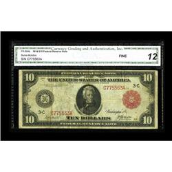 Fr. 894b $10 1914 Red Seal Federal Reserve Note CGA Fin 