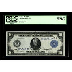 Fr. 911a $10 1914 Federal Reserve Note PCGS Superb Gem 