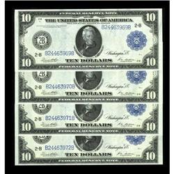 Fr. 911a $10 1914 Federal Reserve Notes Cut Sheet of Fo 