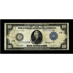 Fr. 911c $10 1914 Federal Reserve Star Note Fine. This 
