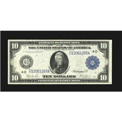 Fr. 917 $10 1914 Federal Reserve Note Very Fine-Extreme 