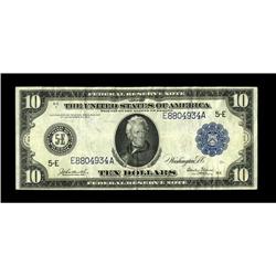 Fr. 921 $10 1914 Federal Reserve Note Very Fine+. Brigh 