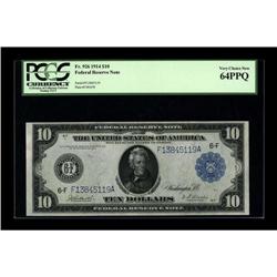 Fr. 926 $10 1914 Federal Reserve Note PCGS Very Choice 