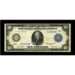 Fr. 951a $10 1914 Federal Reserve Star Note Fine. Over 