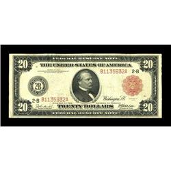 Fr. 953a $20 1914 Red Seal Federal Reserve Note Fine-Ve 