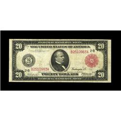 Fr. 953b $20 1914 Red Seal Federal Reserve Note Fine. T 