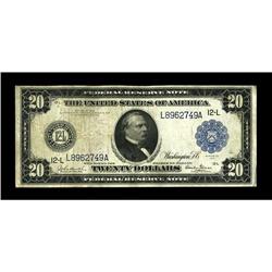 Fr. 1009 $20 1914 Federal Reserve Note Fine+. This is a 