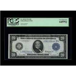 Fr. 1011b $20 1914 Federal Reserve Note PCGS Very Choic 
