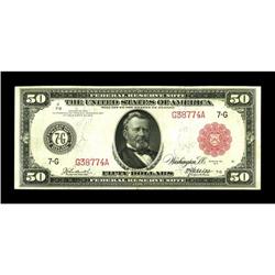 Fr. 1018b $50 1914 Red Seal Federal Reserve Note Extrem 