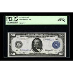 Fr. 1035 $50 1914 Federal Reserve Note PCGS Choice New 
