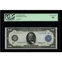 Fr. 1046 $50 1914 Federal Reserve Note PCGS Very Choice 