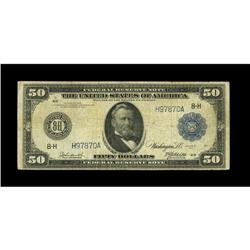 Fr. 1052 $50 1914 Federal Reserve Note Very Good+. Very 