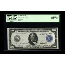 Fr. 1060 $50 1914 Federal Reserve Note PCGS Gem New 65P 