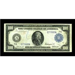 Fr. 1108 $100 1914 Federal Reserve Note Fine-Very Fine. 