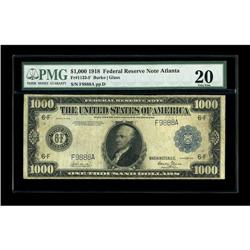 Fr. 1133-F $1000 1918 Federal Reserve Note PMG Very Fin 