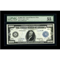 Fr. 1133 $1000 1918 Federal Reserve Note PMG About Unci 