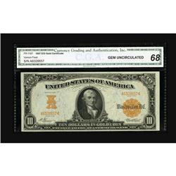 Fr. 1167 $10 1907 Gold Certificate CGA Gem Uncirculated 