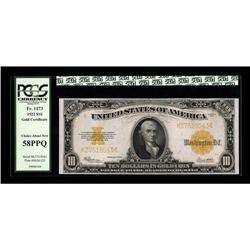 Fr. 1173 $10 1922 Gold Certificate PCGS Choice About Ne 