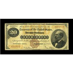Fr. 1174 $20 1882 Gold Certificate About Fine. This new 