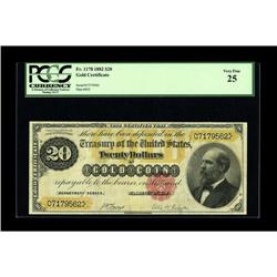Fr. 1178 $20 1882 Gold Certificate PCGS Very Fine 25. A 